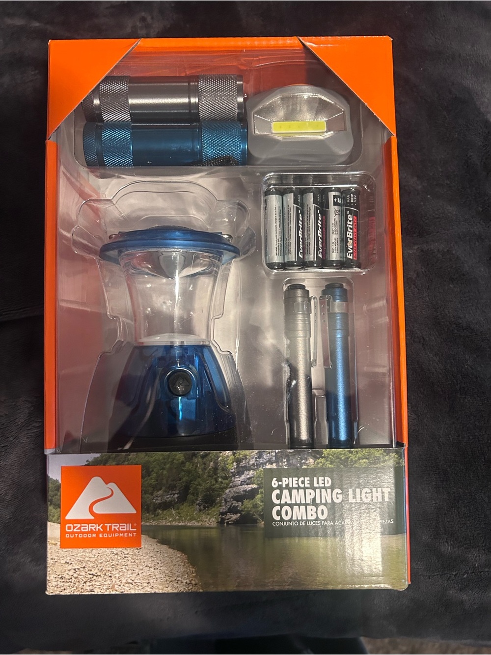 Ozark Trail Blue and Silver 6-Piece LED Camping Light Set